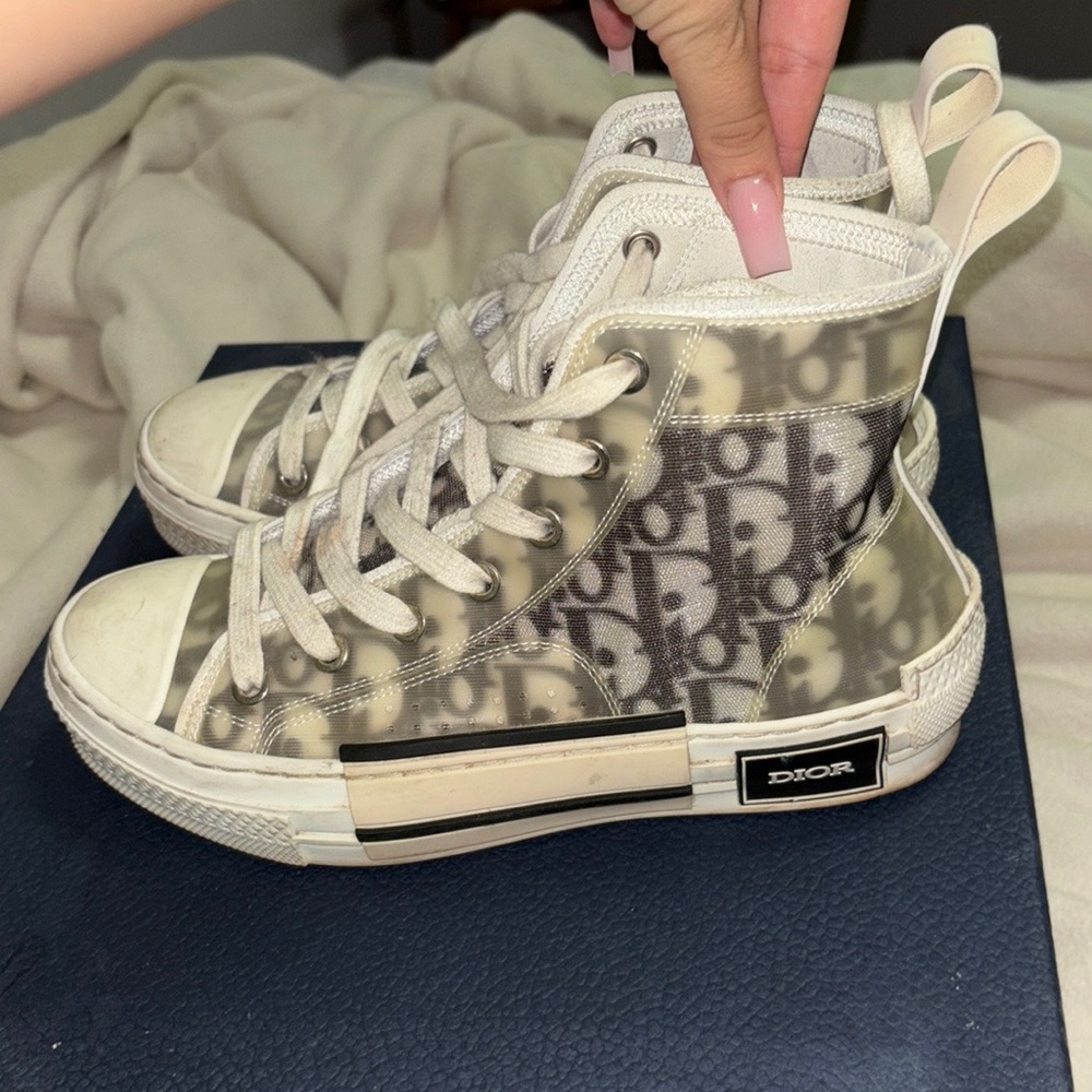 Dior High-Top Sneakers - White and Grey